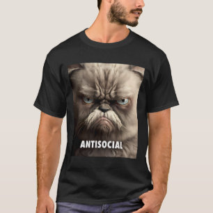 Camiseta Gato antisocial gruñón No. 1