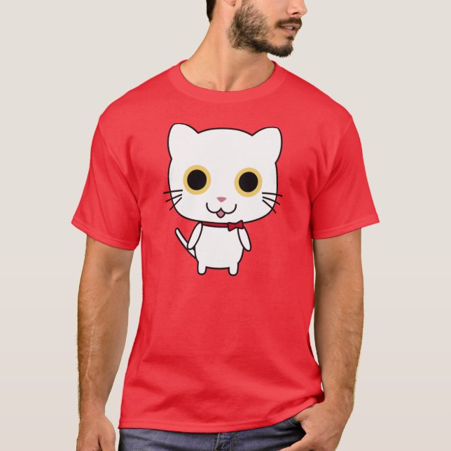Camiseta Gato Antropomórfico Blanco (Anverso)