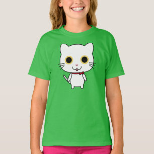 Camiseta Gato Antropomórfico Blanco