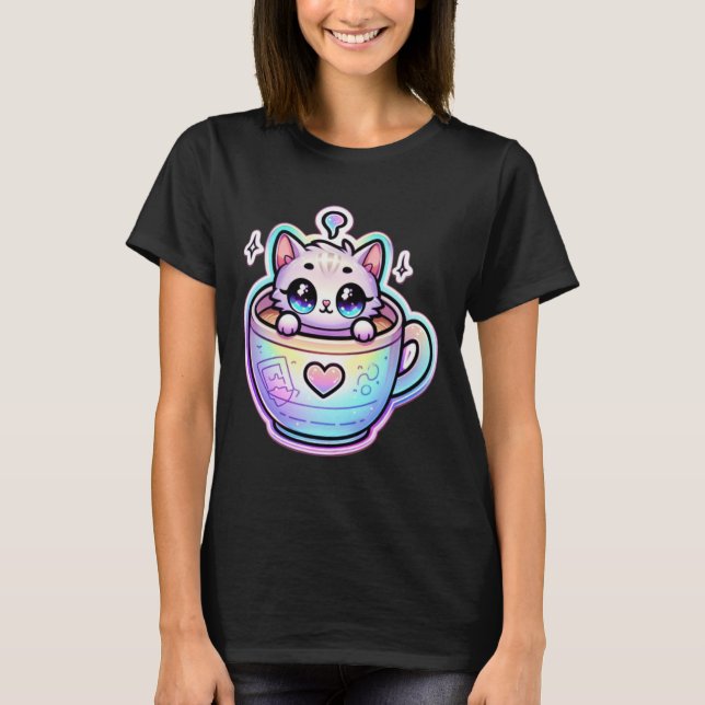 Camiseta Gato Arcoíris  (Anverso)