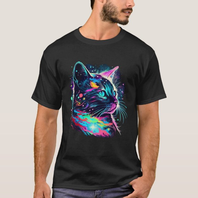 Camiseta Gato Arcoíris Astro (Anverso)