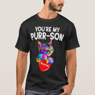Camiseta Gato arcoiris eres mi persona con corazón