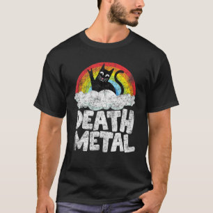 Camiseta Gato Arcoiris fuerte banda Metalizado Gótico muer