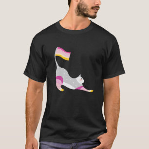 Camiseta Gato Arcoíris Pastel Brillante Lindo Orgullo Trixi