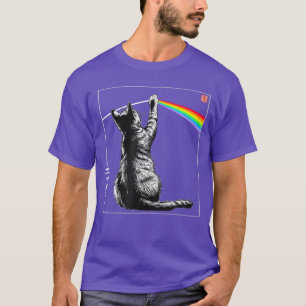 Camiseta Gato Arcoíris Prisma Arte Japonés Luz Espectro Min