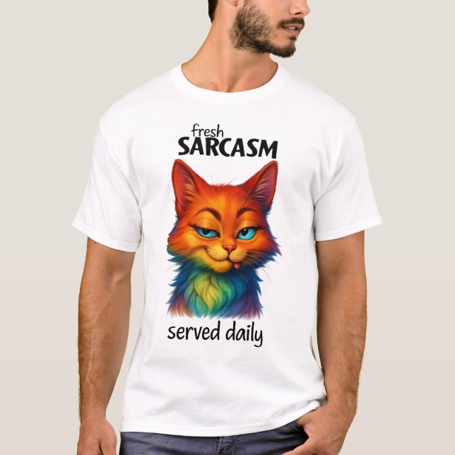 Camiseta Gato Arcoíris Sarcástico Cita Divertida (Anverso)