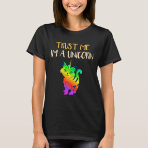 Camiseta Gato Arcoíris Unicornio Chiste