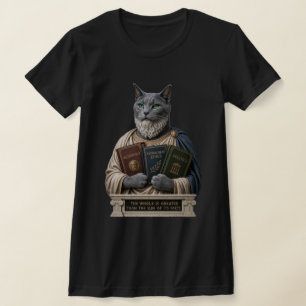Camiseta Gato Aristoteles Azul Ruso
