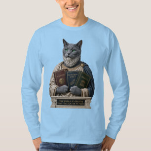 Camiseta Gato Aristoteles Azul Ruso