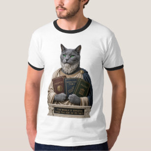 Camiseta Gato Aristotélico Azul Ruso