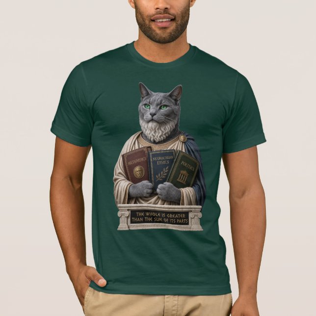 Camiseta Gato Aristotélico Azul Ruso (Anverso)