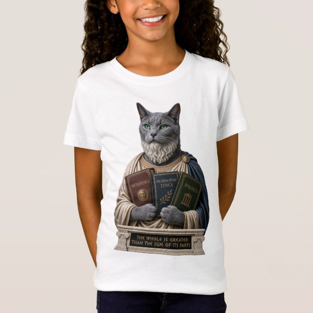 Camiseta Gato Aristotélico Azul Ruso (Anverso)