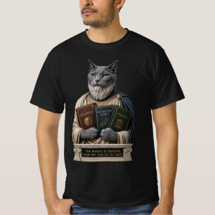 Camiseta Gato Aristotélico Azul Ruso