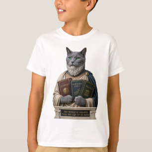 Camiseta Gato Aristotélico Azul Ruso