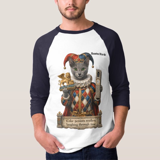 Camiseta Gato Arlequín Azul Ruso (Anverso)