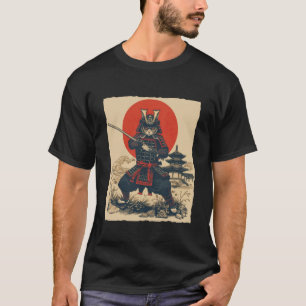 Camiseta Gato Arte Guerrero Japonés Judo Japón Samurái Kara