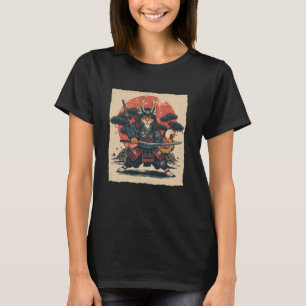Camiseta Gato Arte Guerrero Japonés Judo Japón Samurái Kara