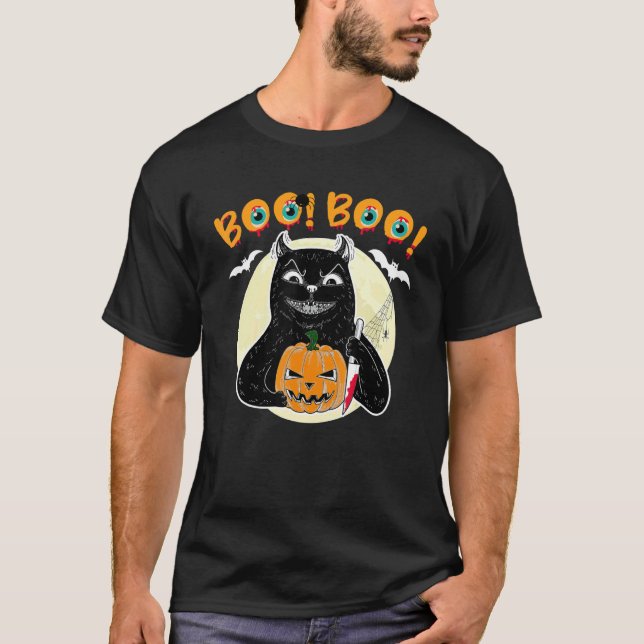Camiseta Gato Asesino Con Cuchillo (Anverso)