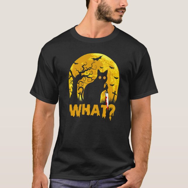 Camiseta Gato asesino con Knife Halloween Gato atormentado (Anverso)