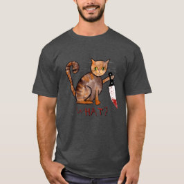 Camiseta Gato asesino, mano pintada, Humor de dueño de gato
