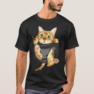 Camiseta Gato asomado en picada en Pocket Kitten 1