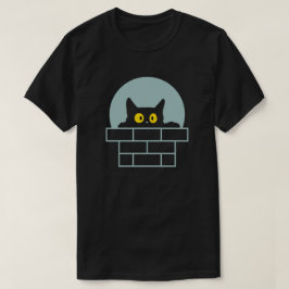 Camiseta Gato asomando desde lo alto de la chimenea por la 
