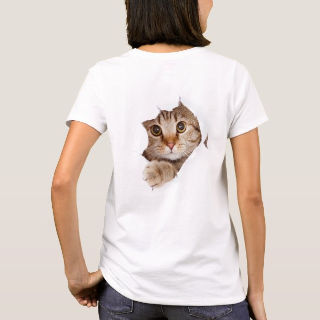 Camiseta Gato asomando la parte posterior de (Reverso)