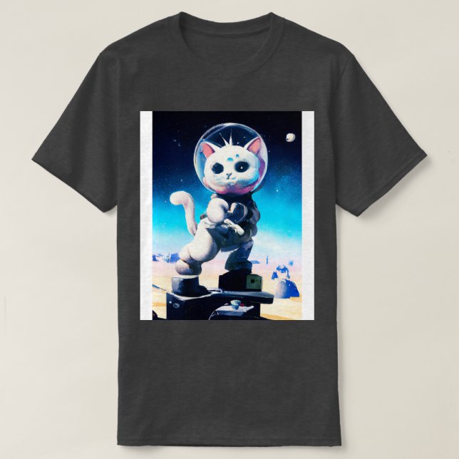 Camiseta Gato astronauta (Diseño del anverso)
