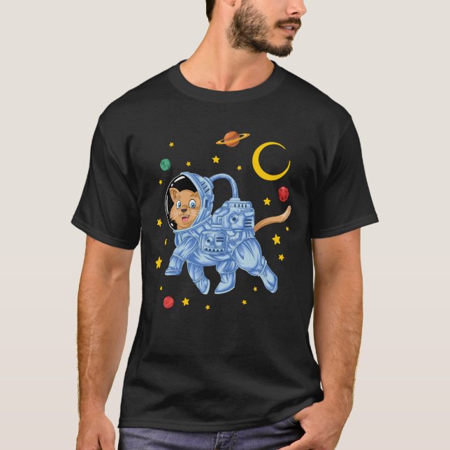 Camiseta gato astronauta (Anverso)