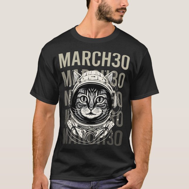 Camiseta Gato astronauta - 30 de marzo 30 (Anverso)