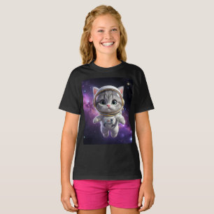 Camiseta Gato Astronauta Adorable en el Espacio - Galaxia C