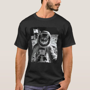 Camiseta Gato Astronauta Alunizaje Selfie Amante de Gatos D