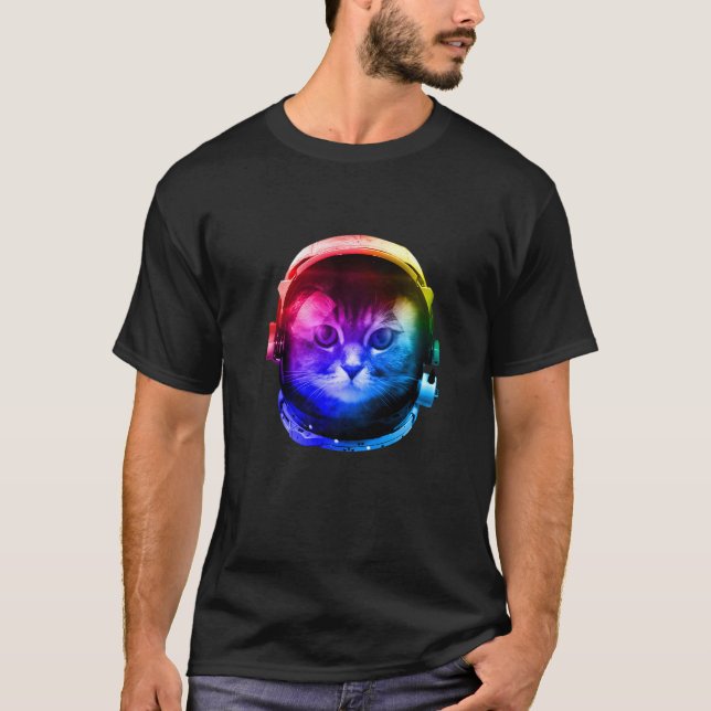 Camiseta Gato astronauta colorido (Anverso)