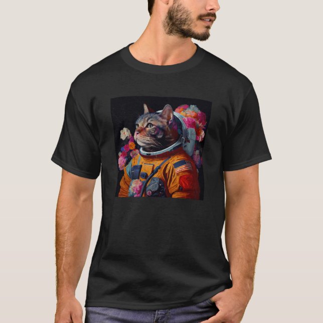 Camiseta Gato Astronauta Colorido (Anverso)