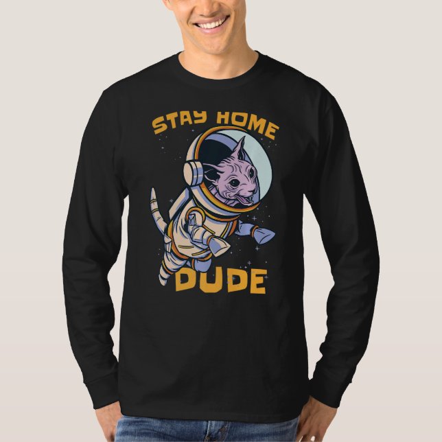 Camiseta Gato Astronauta Divertido Espacio Premium (Anverso)