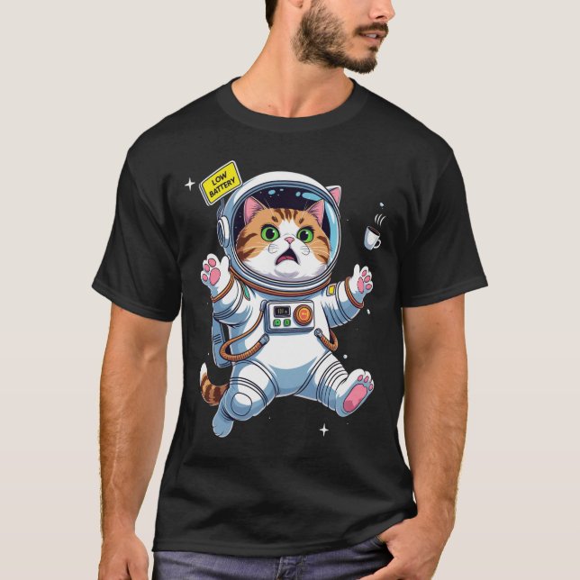 Camiseta Gato Astronauta en Apuros (Anverso)