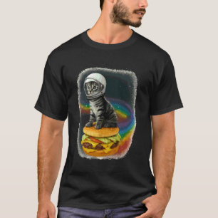 Camiseta Gato Astronauta en Cheeseburger Galaxia Divertida 
