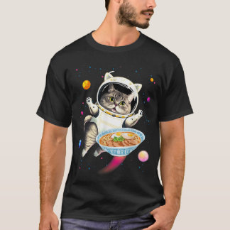 Camiseta Gato astronauta en el espacio con fideos Ramen Gal