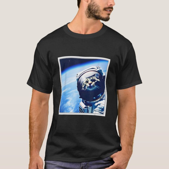 Camiseta gato astronauta espacial (Anverso)