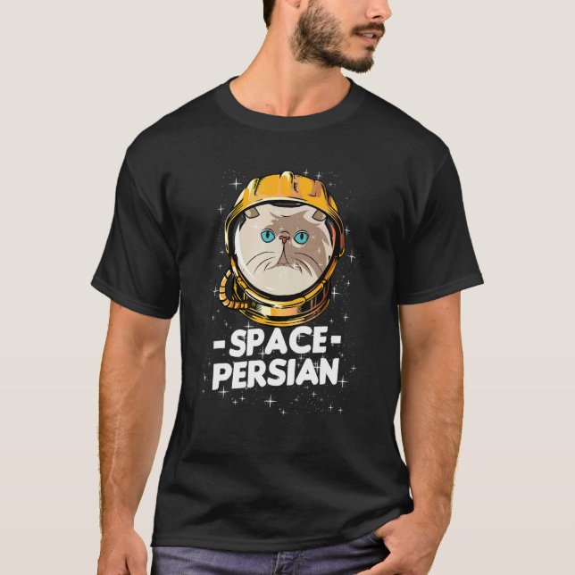 Camiseta Gato Astronauta Espacial Persa (Anverso)