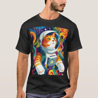 Camiseta Gato Astronauta Espacial Psicodélico – Arte Cósmic
