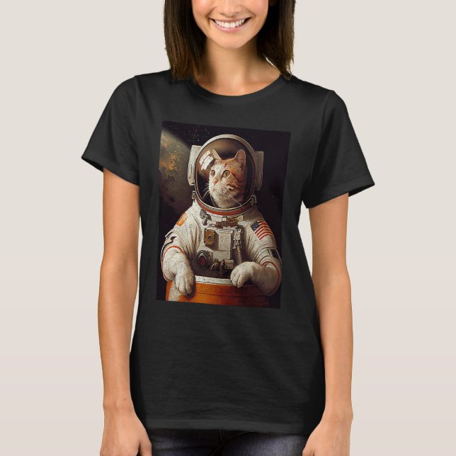 Camiseta Gato Astronauta Espacio (Anverso)