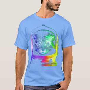 Camiseta Gato astronauta espacio arcoiris Viaje divertido K