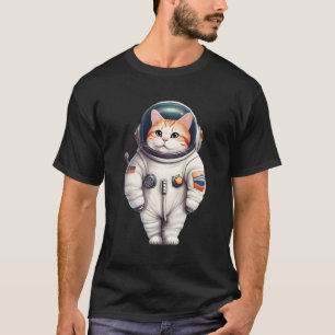 Camiseta Gato astronauta Gato Gatito Gatito Us Bandera Cien
