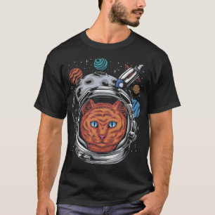 Camiseta Gato astronauta gato gato de casco espacial gato