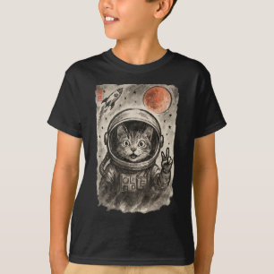 Camiseta Gato Astronauta gracioso se toma el espacio de sel