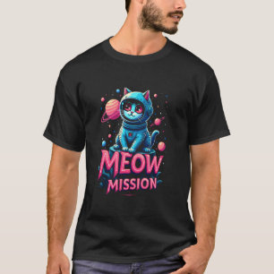 Camiseta Gato Astronauta - Gráfico Espacial de la Misión Me