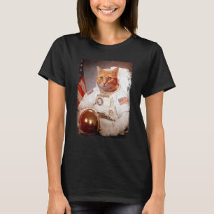 Camiseta Gato Astronauta Luna Misión Espacial Animal Astron