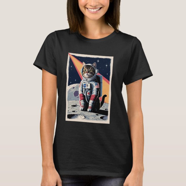 Camiseta Gato Astronauta Mascota Espacio (Anverso)