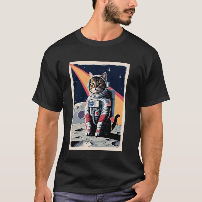 Camiseta Gato Astronauta Mascota Espacio (Anverso)